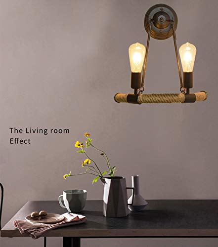 Motieflampen Wandlampen E27 Vintage Retro Wandlamp touw industriële lamp voor hal landhuis slaapkamer woonkamer eettafel - Afbeelding 6