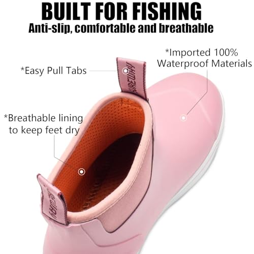 SUREWAY Women's Deck Boots Professional Non-Slip Fishing & Ankle Deck Boot Waterproof Rain Boots3