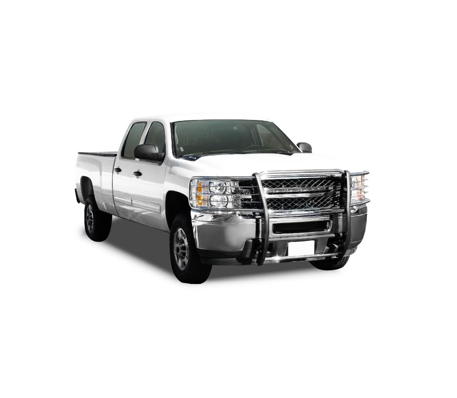 Image of Black Horse Grille Brush Bumper Guard Modular Stainless Steel Compatible with 2014-2018 Chevrolet Silverado 1500-17GT27MSS