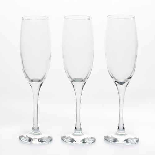 LAV Venue Champagne Flutes Set of 6 - 220ml Classic Clear Glasses for Champagne, Prosecco & Sparkling Wine - Elegant Tall Stemware for Weddings, Parties & Home Bar - Dishwasher Safe