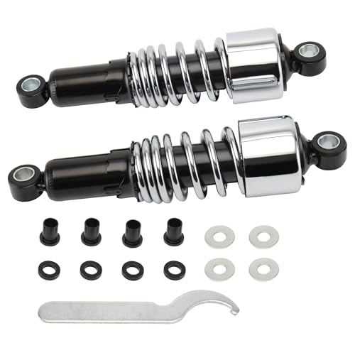10.5' Motorcycle Rear Shock Absorbers Lowering Shock Universal Rear Suspension Kit for 1980-up Harley Touring and 1983-up Sportster, 1991-up Dyna, (Chrome)
