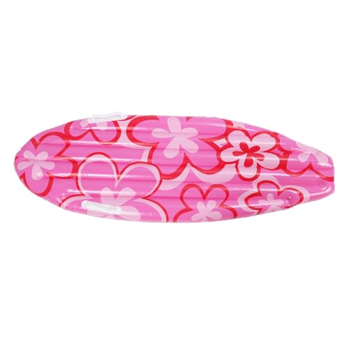 ciciglow Tabla de Surf Inflable, Flotador de Piscina PVC Ligero con Diseño de Flores Rosadas, Decoración de la Piscina de Cumpleaños de la Playa de la Fiesta de Verano para la Fiesta de