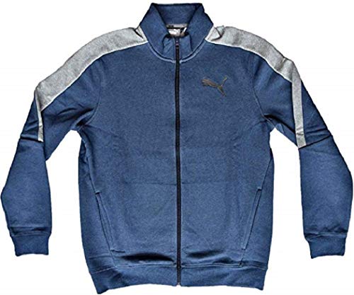 PUMA Mens Fleece Track Jacket (Peacoat Heather, X-Large)