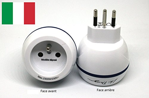 Adaptateur De Voyage France vers Italie - Gamme Bulle- BB0162 - LTE Design - Leach Travel Europe