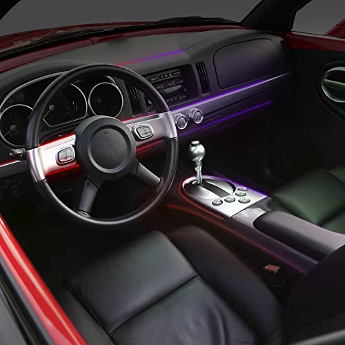 Image of Monster Bluetooth Sound Reactive RGB Fiber Optic Car Interior Lighting Kit, Use Remote /Downloadable App to Customize, Sound-Reactive Mode, Easy Installation, 13ft Cable /12V Adapter Included, 4-Pack