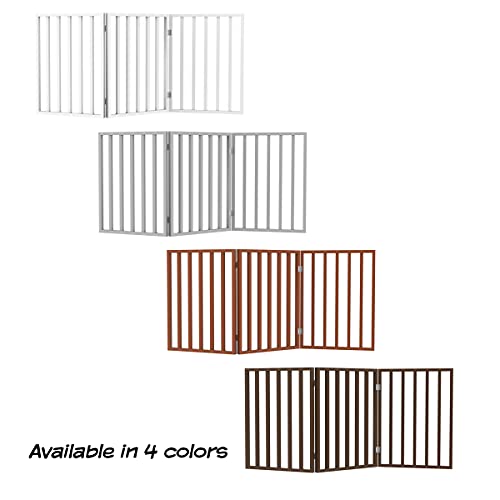 Indoor Pet Gate 3Panel Folding Dog Gate for Stairs or Doorways 54x24Inch Freestanding Pet