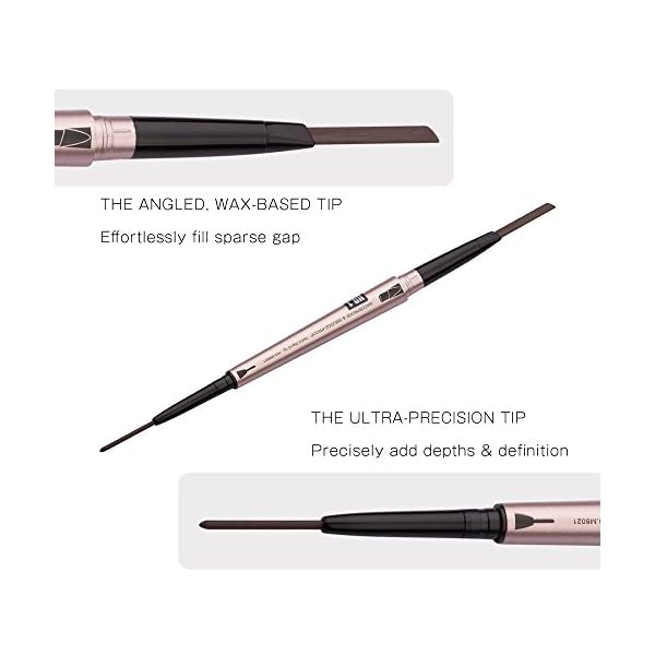 [ 2 Pack]Eyebrow Pencil, Waterproof Eyebrow Makeup with Dual Ends, Professional Brow Enhancing Kit with Eyebrow Brush (Dark Brown #1)