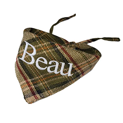 Generic Plaid Bandana Personalized, Embroidered, Buffalo Plaid, Triangle Bibs Kerchief, Custom Pet Neckwear thumb #1