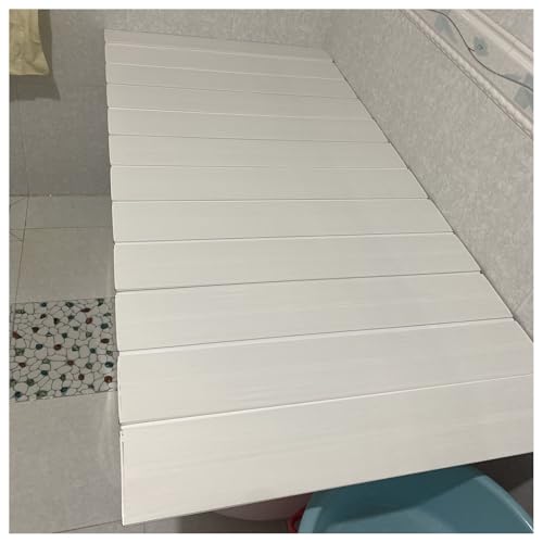Cubierta plegable de PVC para tina, tapa aislante para bañeras de varios tamaños, bandeja multifuncional a prueba de polvo (66 x 97 x 0,6 cm)