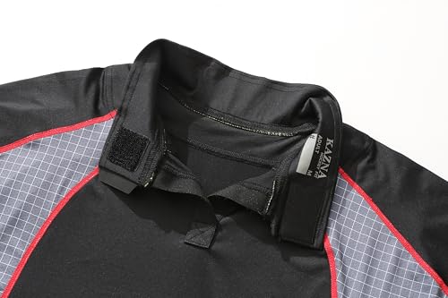 Hockey Shirt with Neck Guard for Adult and Kids,Long Sleeves Compression Shirt with Integrated Neck Guard4