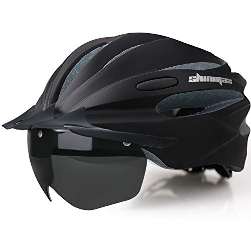 Bike Helmet,Shinmax Bicycle Helmet with USB Rechargeable Multi Flash LED Back Light/Magnetic Goggles/Detachable Sun Visor/Portable Backpack Adjustable Specialized Road Mountain Bike Helmet SM-T98