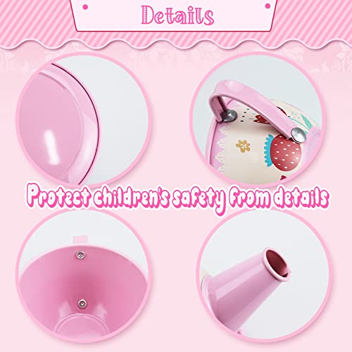 Xlong XON98L Pink Tea Set For Little Girls,Flower Design Kids Tea Party Set,Princess Tea Time Toys Teapot Dishes Kitchen Pretend Play Tin Tea Party Set thumb #2