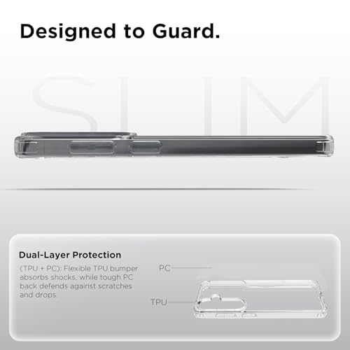 Image of RIGGEAR Shockproof Clear Hybrid Armor Back Cover Case Compatible with Samsung Galaxy S26 Plus (Transparent PC and TPU Bumper)