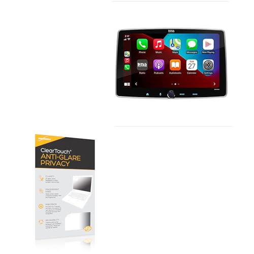 BoxWave Screen Protector Compatible with BOSS Audio BCPA9 - ClearTouch Anti-Glare Privacy (2-Pack), Privacy Screen Protector Flexible Film Anti-Glare