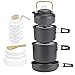 Mzxun. Nadaje się do 4-5 osób Camping Camping Camping Naczynia Naczynia Piknik Miska Pot Set Portable Cookware Set # YL10 (Color : Gray)