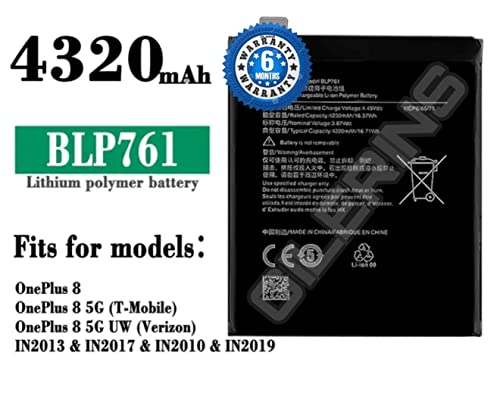 Image of Original BLP761 Battery for OnePlus 8-4320mAh Battery with 6 Month Warranty *** (P32)