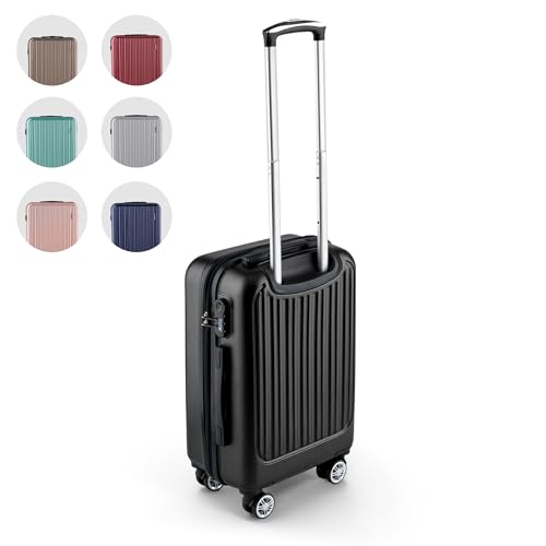 Easy Move Handgepäck Koffer Trolley 54x35x20cm - Reisekoffer 4 Rollen 360° drehbar | Suitcase Carry on Luggage Zahlenschloss und Teleskopgriff | Hartschalenkoffer Kabinentrolley