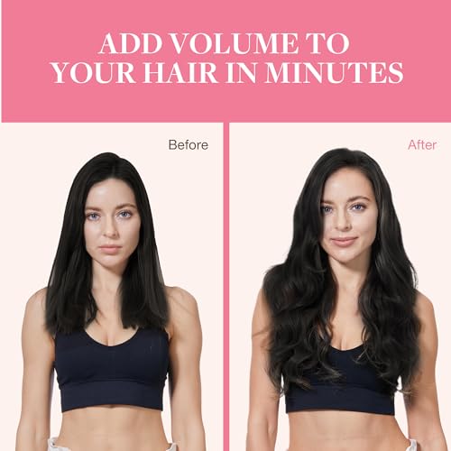 GOO GOO Clip in Hair Extensions Real Human Hair, Remy Human Hair Extensions Clip ins for Women, Natural Human Hair, 22inch 150g 9Pcs, 1B Natural black - Image 5