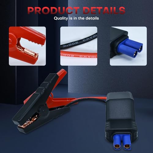 Image of Smart Jump Starter Clamps,EC5 Heavy Duty Jump Starter Automotive Booster Clamp Cables Replacement Alligator Clamps with Intelligent