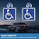 Ancable Behindertenaufkleber für Autos, mit Saugnapf, 2er-Pack, 10x10 cm, für den Innenbereich, leicht abnehmbar, geeignet für Auto, LKW, Kleintransporter