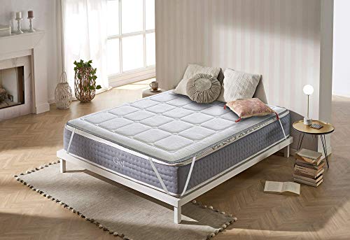 ECCOX - Topper Sobrecolchon Royal de 150 x 190 para Cama 150 con Visco Gel y Acolchado de Espuma