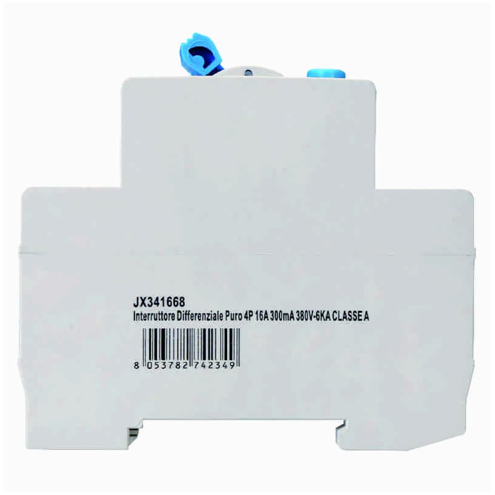 Interruttore magnetotermico differenziale puro 4P, 4 moduli, Tipo AC, 380Vac, 16A, 300mA, 6KA, classe A - Ettroit JX341668