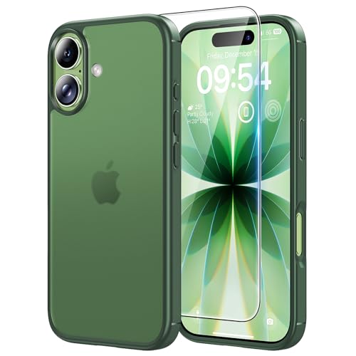 Image of TAURI for iPhone 17 Case, with Screen Protector, Matte Green