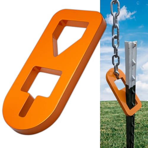 Wenses T-Post Puller Plate Tool Heavy Duty Carbon Steel Plate with Orange Coating