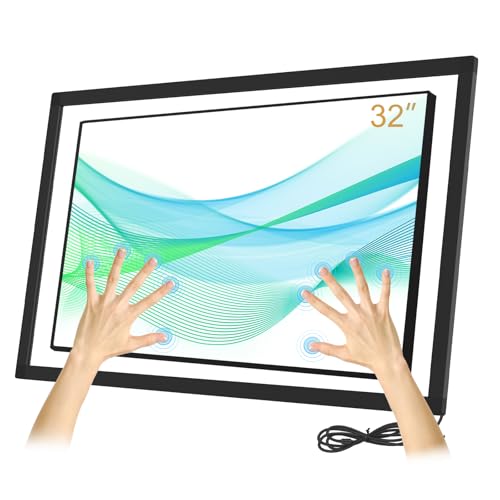Senisway 32 Inch Infrared Touch Screen Frame - 20 Point Interactive Ir Touch Panel Overlay for Monitor TV Frame, Whiteboard