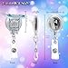 963RW Funny Badge Reel, DoodleBob Badge Holder Retractable with Glitter Alligator Clip, Cute Nurse Badge Reels for RN, MD, Critical Care, ICU, Healthcare, Work Accessor