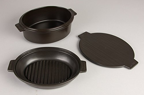 Amazon｜長谷園 土鍋 グリル 鍋 オーバル (浅鍋・深鍋・蓋