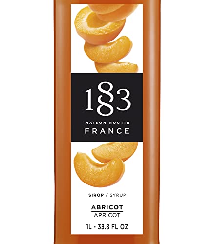 Image of 1883 Apricot Syrup for Drinks, Made in France, 1 Liter Glass Bottle