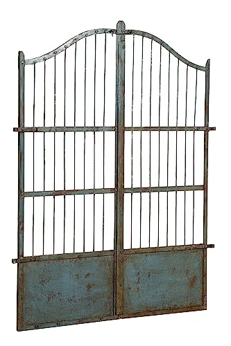 Biscottini Porte en fer forgé 117 x 6 x 150 cm, portail jardin extérieur, portail en fer pour extérieur