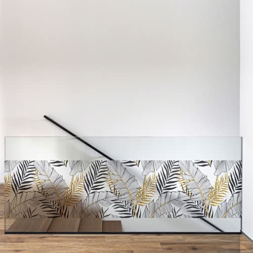Opaque Window Film - Chic Palm Leaves - Window & Shower Door Sticker - 40 x 200 cm, Palm Tree Chic, H40 x L200 cm - Image 4