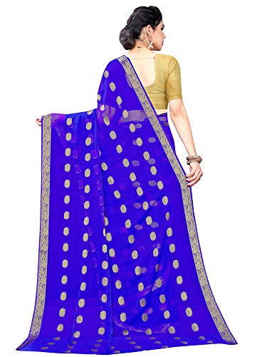 Image of AKHILAM Women's Chiffon Saree with Unstitched Blouse Piece(NZMN72)