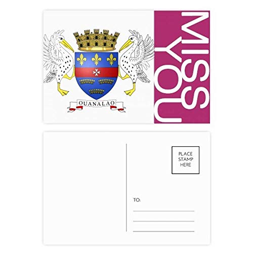 Carte postale Saint Barthélemy blason asie lot de 20 merci