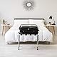 IRIS USA Kofferständer aus Stahl, zusammenklappbar, mit Stützstange, platzsparend, für Gästezimmer, Schlafzimmer, Hotel, hält bis zu 50 kg, Chrom Silber