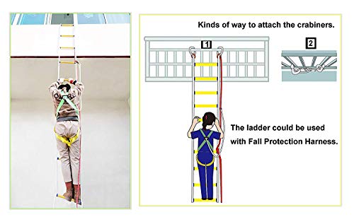 Isop Rope Ladder Fire Escape 3 - 4 Story Homes 32 Ft (10M) Unique Safety Ladder – Weather Resistant Compact & Portable External Ladder #TOP4