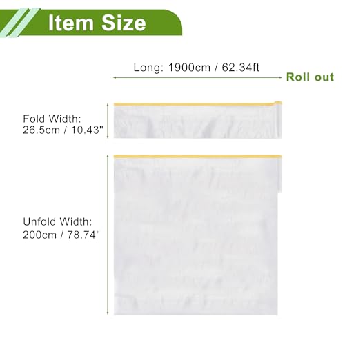 Image of Pre-Taped Masking Film Plastic Cover PE Film Masking Paper 1 Pc 1900x200cm / 62.34ftx78.74 inch White Yellow