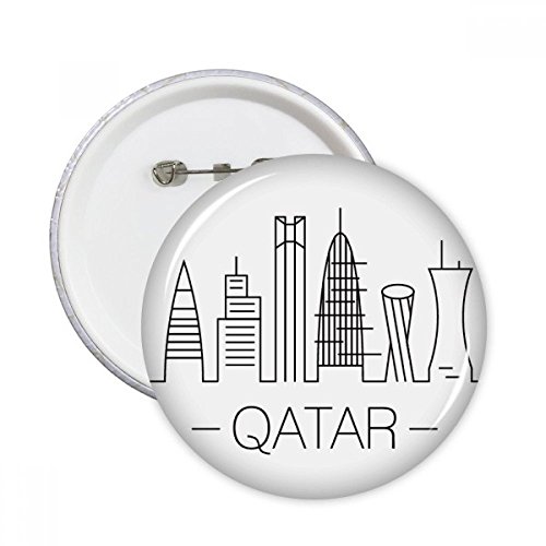 Badge Qatar dessin fait main, idée cadeau originale en lot de 5 pièces pour fans de voyage