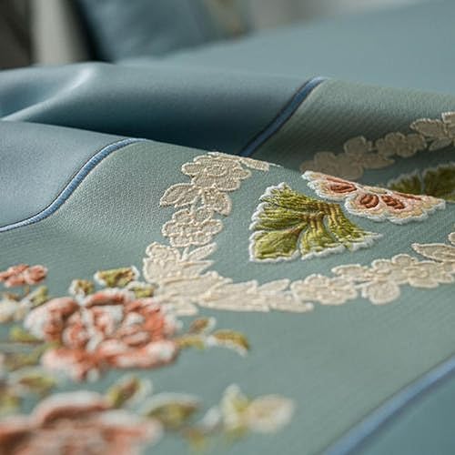 Nappe cuisine imperméable en coton-lin marron 120x180 cm pour table rectangulaire