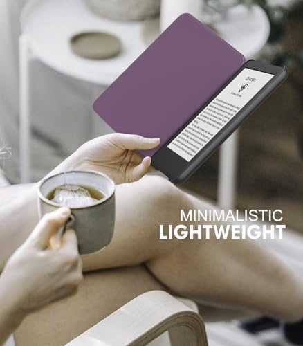 Miniatura 7 de Moko Funda Compatible Con 6 Nuevo Kindle 11 Generación 2024 2022 , Carcasa Ligera Cubierta Con Auto Activación Reposo Para Kindle 2024 2022 11 Generación E-Reader, Lichi Morado Oscuro