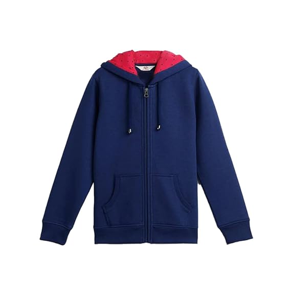 LIFE by Shoppers Stop Solid Poly Cotton Hood Girls Sweatshirt (A21711GSWT013-P)