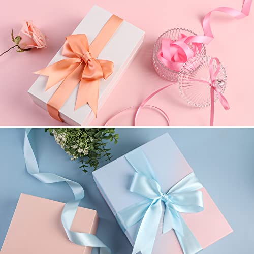 1" X 50Yds Peach Double Faced Satin Ribbon,High Density Solid Color Ribbon,Great For Crafts,Gift Wrapping,Sewing,Wedding&Christmas Decor (1" X 50Yds, Peach) #TOP2