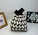 Women Knitted Wrist Tote Bag, Small Crochet Handbag Wristlet Purse bags for Shopping Work Walk (Rectangular Black White)