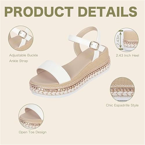 Womens Sandals Mid Wedge Heel, Summer Adjustable Buckle Open Toe Fish Mouth Wedge Sandals for Women, Platform Beach Casual Non-slip Shoes, for Your Mother, Daughter and Friend Daily2