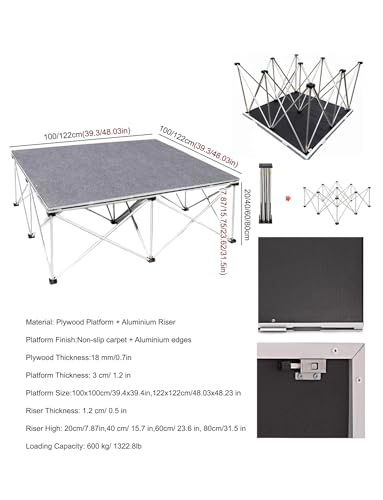Kit palco pieghevole portatile, modulare, per matrimoni ed eventi all'aperto, facile installazione e trasporto
