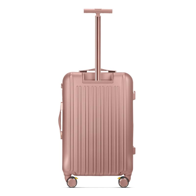 Image of Swiss Era Hard Shell Luggage 65 Cms - Premium ABS Spinner 8 Wheels Single Rod Rose Gold Accessories Trolley Bag 24 Inches - Lightweight Trolley Bag for Flight - Rose Gold|24