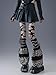 IKIOU Gothic Y2K Leg Warmers, Black Leopard Print Ruffled Design, One Size, Alternative Fashion Punk Style Leg Sleeves with Decorative Straps