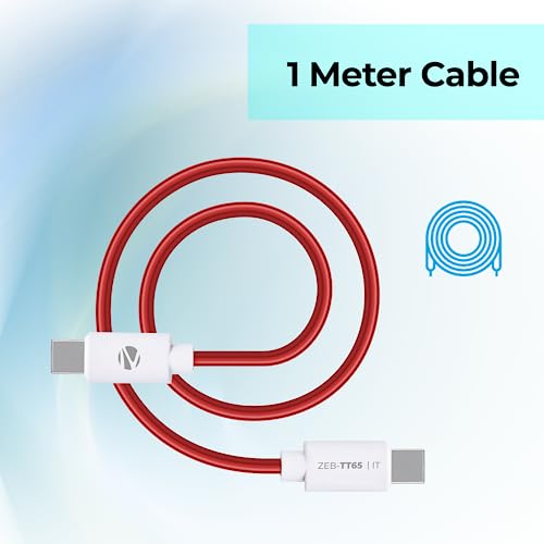 ZEBRONICS Store ZEBRONICS Tt65 Type C to Type C Cable, 65W PD, 1M - Image 4
